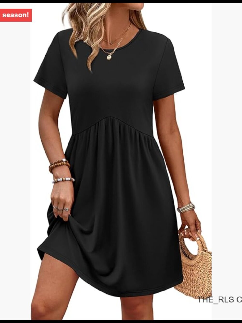 Short Sleeve Crew Neck Casual Maternity Dress with Pockets